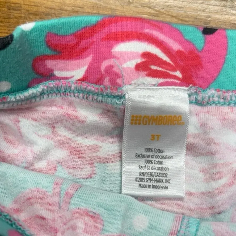 Gymboree‎ Teal And Pink Bow Flamingo Print Shorts Size 3T